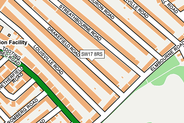 SW17 8RS map - OS OpenMap – Local (Ordnance Survey)