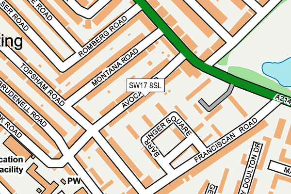 SW17 8SL map - OS OpenMap – Local (Ordnance Survey)