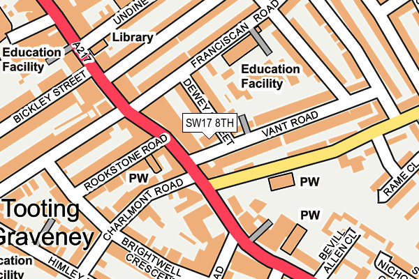 SW17 8TH map - OS OpenMap – Local (Ordnance Survey)