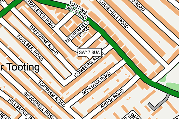 SW17 8UA map - OS OpenMap – Local (Ordnance Survey)