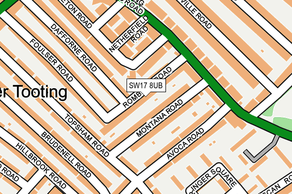 SW17 8UB map - OS OpenMap – Local (Ordnance Survey)