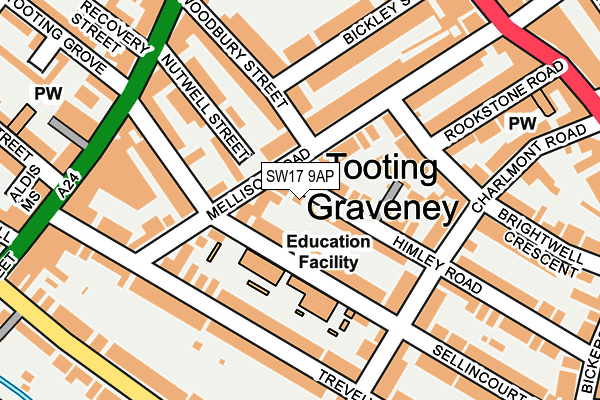 SW17 9AP map - OS OpenMap – Local (Ordnance Survey)