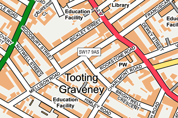 SW17 9AS map - OS OpenMap – Local (Ordnance Survey)