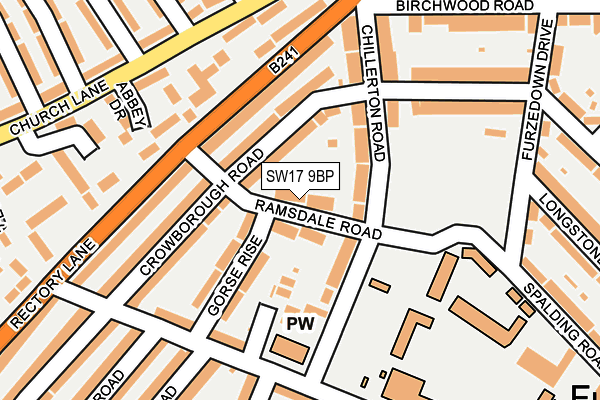 SW17 9BP map - OS OpenMap – Local (Ordnance Survey)
