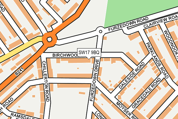 SW17 9BQ map - OS OpenMap – Local (Ordnance Survey)