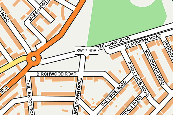 SW17 9DB map - OS OpenMap – Local (Ordnance Survey)