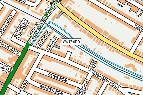 SW17 9DD map - OS OpenMap – Local (Ordnance Survey)