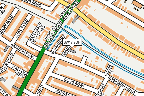 SW17 9DH map - OS OpenMap – Local (Ordnance Survey)