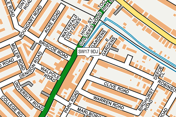 SW17 9DJ map - OS OpenMap – Local (Ordnance Survey)