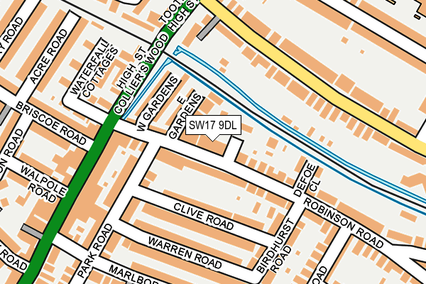 SW17 9DL map - OS OpenMap – Local (Ordnance Survey)