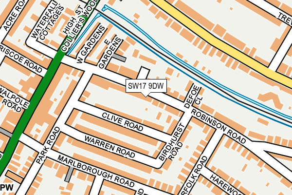 SW17 9DW map - OS OpenMap – Local (Ordnance Survey)
