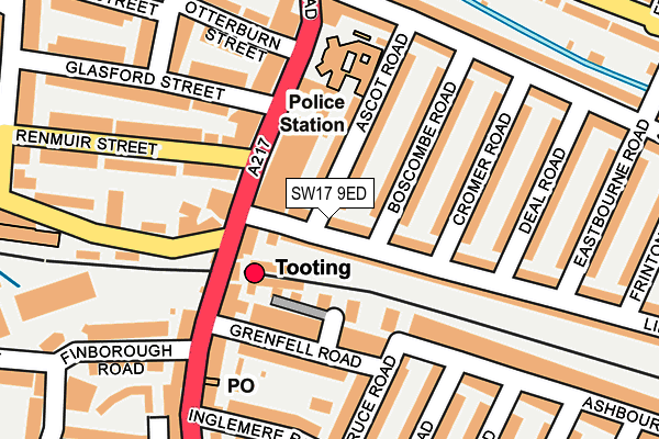 SW17 9ED map - OS OpenMap – Local (Ordnance Survey)