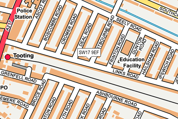 SW17 9EF map - OS OpenMap – Local (Ordnance Survey)