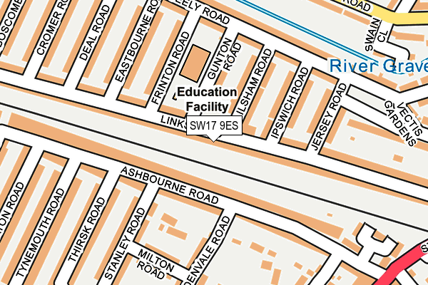 SW17 9ES map - OS OpenMap – Local (Ordnance Survey)