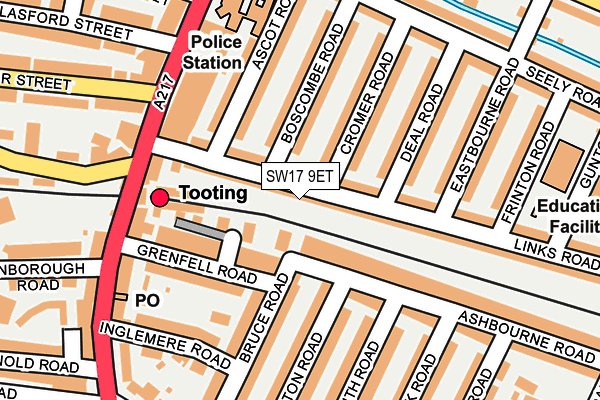 SW17 9ET map - OS OpenMap – Local (Ordnance Survey)