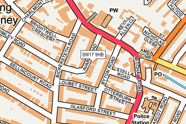 SW17 9HB map - OS OpenMap – Local (Ordnance Survey)