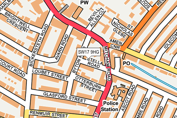 SW17 9HG map - OS OpenMap – Local (Ordnance Survey)