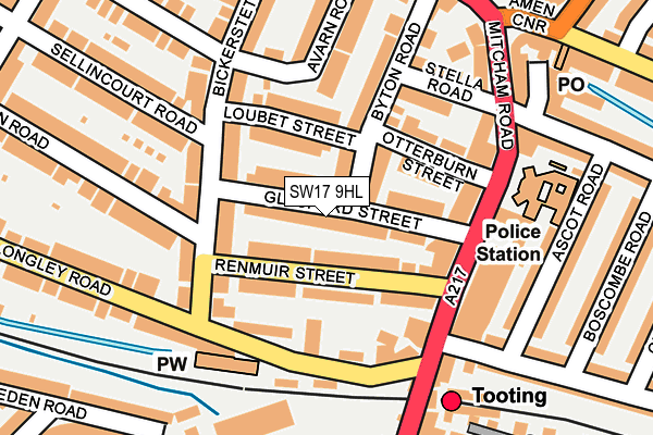 SW17 9HL map - OS OpenMap – Local (Ordnance Survey)