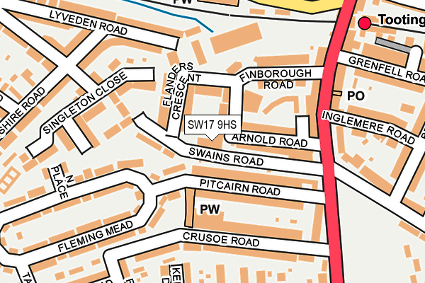 SW17 9HS map - OS OpenMap – Local (Ordnance Survey)