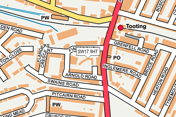 SW17 9HT map - OS OpenMap – Local (Ordnance Survey)