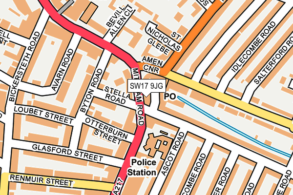 SW17 9JG map - OS OpenMap – Local (Ordnance Survey)