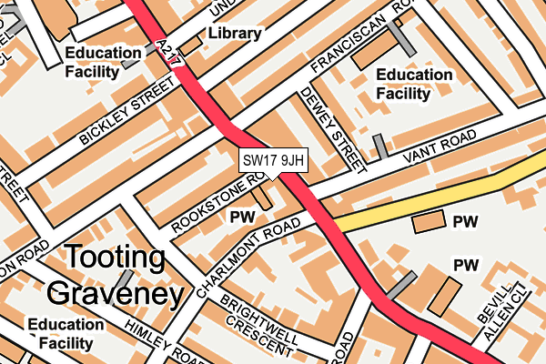 SW17 9JH map - OS OpenMap – Local (Ordnance Survey)
