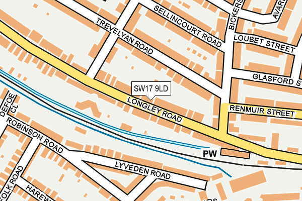 SW17 9LD map - OS OpenMap – Local (Ordnance Survey)