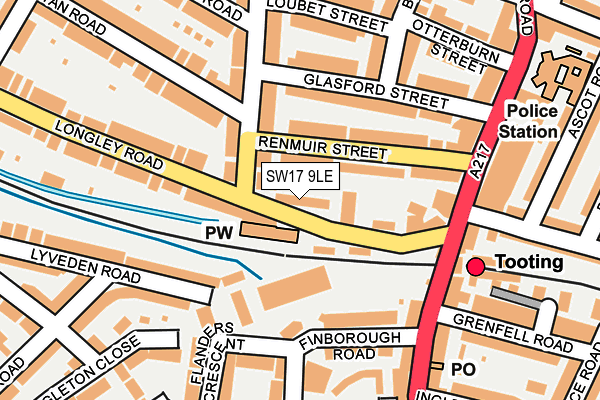 SW17 9LE map - OS OpenMap – Local (Ordnance Survey)