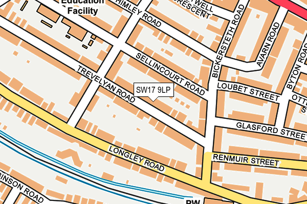 SW17 9LP map - OS OpenMap – Local (Ordnance Survey)