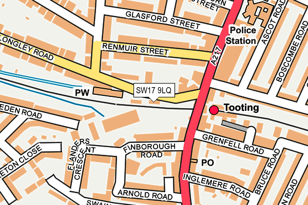 SW17 9LQ map - OS OpenMap – Local (Ordnance Survey)