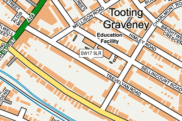 SW17 9LR map - OS OpenMap – Local (Ordnance Survey)