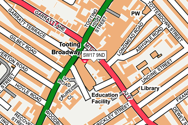 SW17 9ND map - OS OpenMap – Local (Ordnance Survey)
