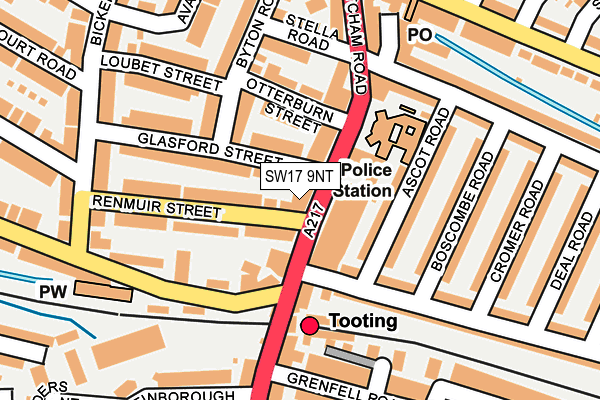 SW17 9NT map - OS OpenMap – Local (Ordnance Survey)