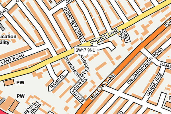 SW17 9NU map - OS OpenMap – Local (Ordnance Survey)