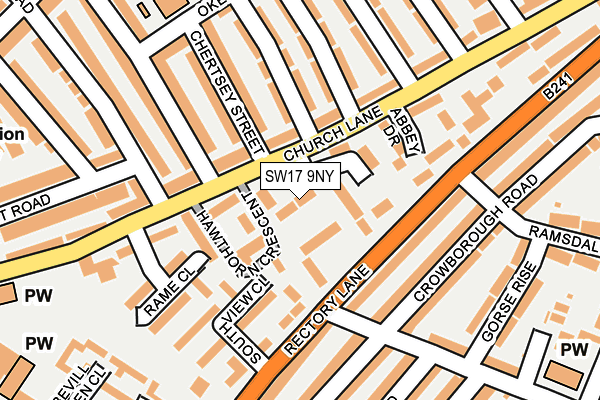 SW17 9NY map - OS OpenMap – Local (Ordnance Survey)