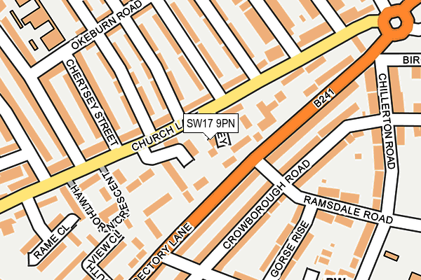 SW17 9PN map - OS OpenMap – Local (Ordnance Survey)