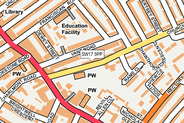 SW17 9PP map - OS OpenMap – Local (Ordnance Survey)