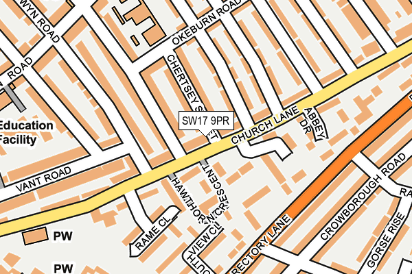 SW17 9PR map - OS OpenMap – Local (Ordnance Survey)