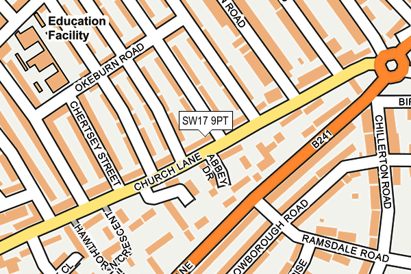 SW17 9PT map - OS OpenMap – Local (Ordnance Survey)