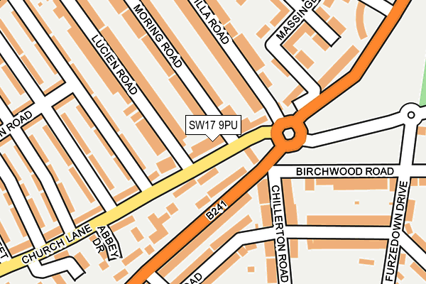 SW17 9PU map - OS OpenMap – Local (Ordnance Survey)