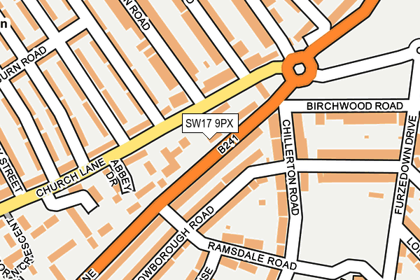 SW17 9PX map - OS OpenMap – Local (Ordnance Survey)