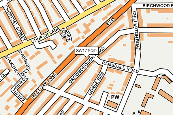 SW17 9QD map - OS OpenMap – Local (Ordnance Survey)