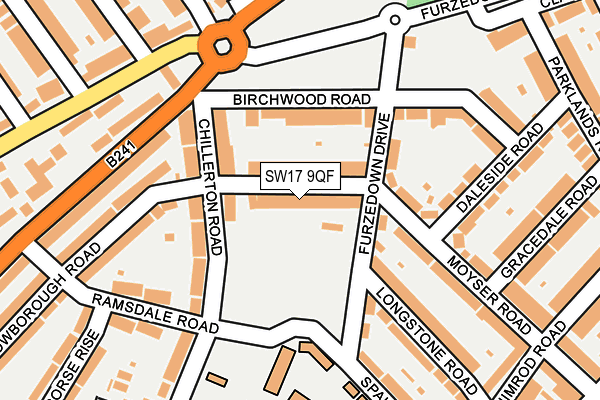 SW17 9QF map - OS OpenMap – Local (Ordnance Survey)