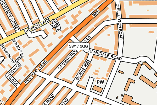 SW17 9QG map - OS OpenMap – Local (Ordnance Survey)