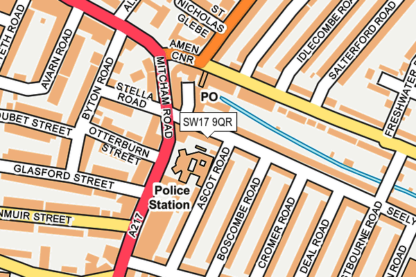 SW17 9QR map - OS OpenMap – Local (Ordnance Survey)