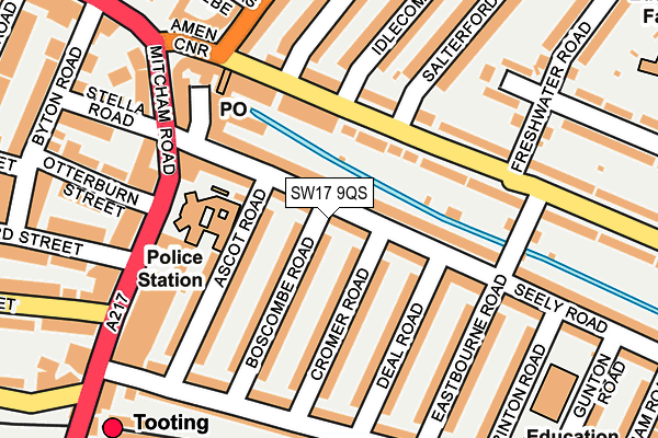 SW17 9QS map - OS OpenMap – Local (Ordnance Survey)