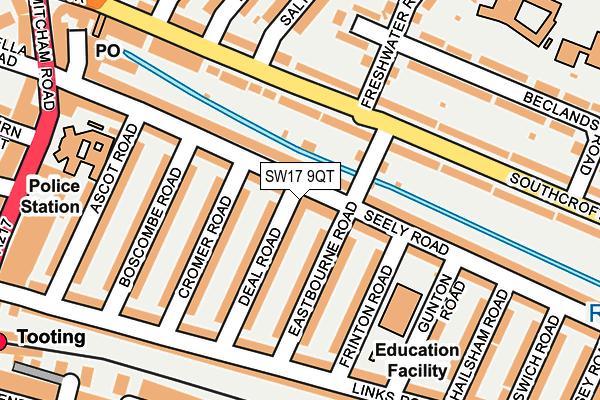 SW17 9QT map - OS OpenMap – Local (Ordnance Survey)