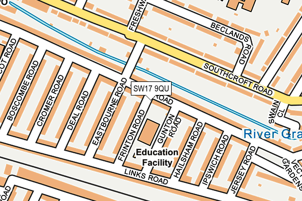 SW17 9QU map - OS OpenMap – Local (Ordnance Survey)