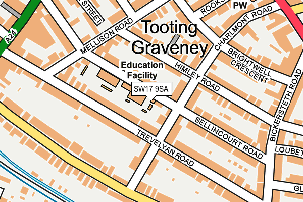 SW17 9SA map - OS OpenMap – Local (Ordnance Survey)