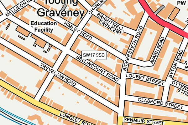 SW17 9SD map - OS OpenMap – Local (Ordnance Survey)